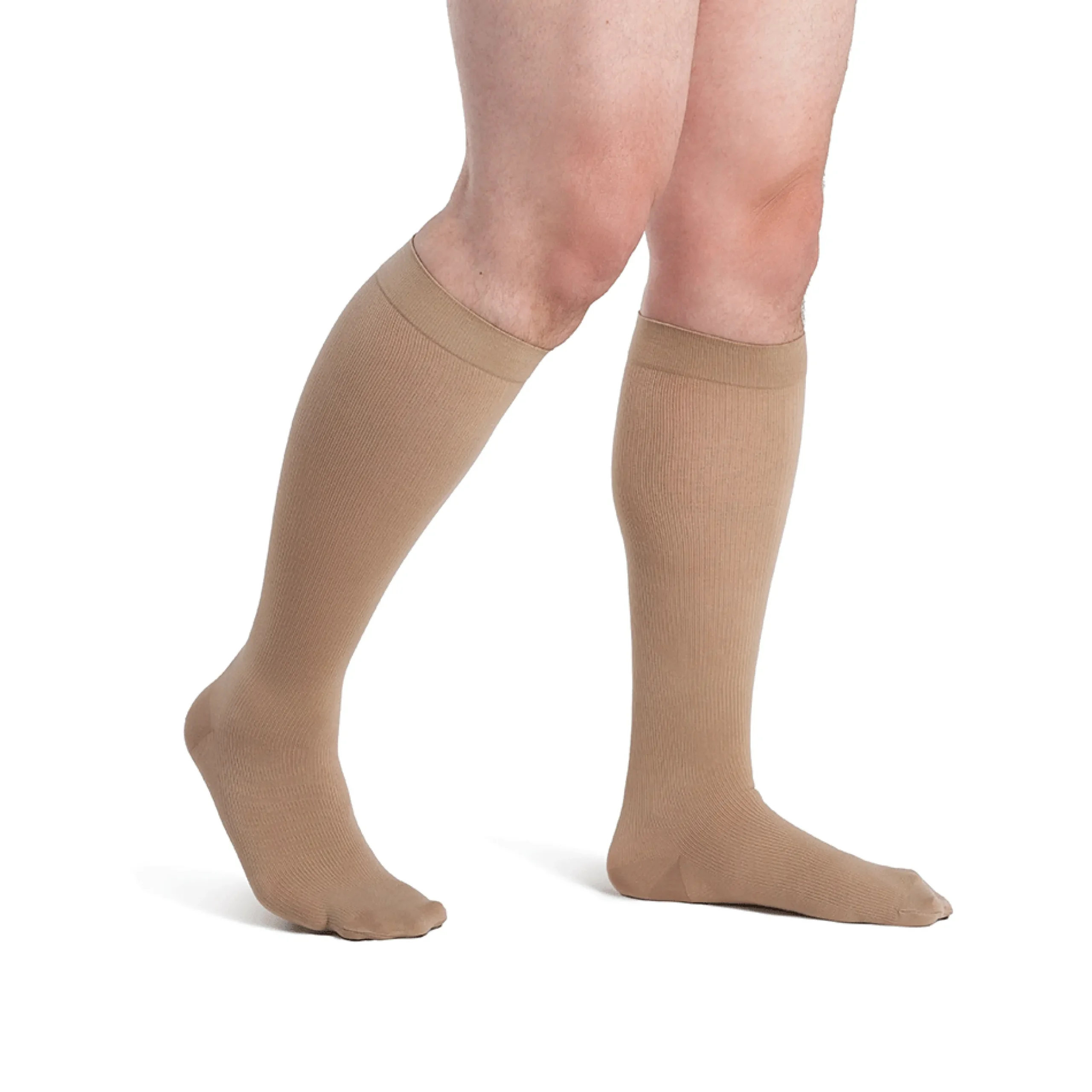 Dynaven Opaque Ribbed Men's Knee High 30-40 mmHg w/ Silicone Top