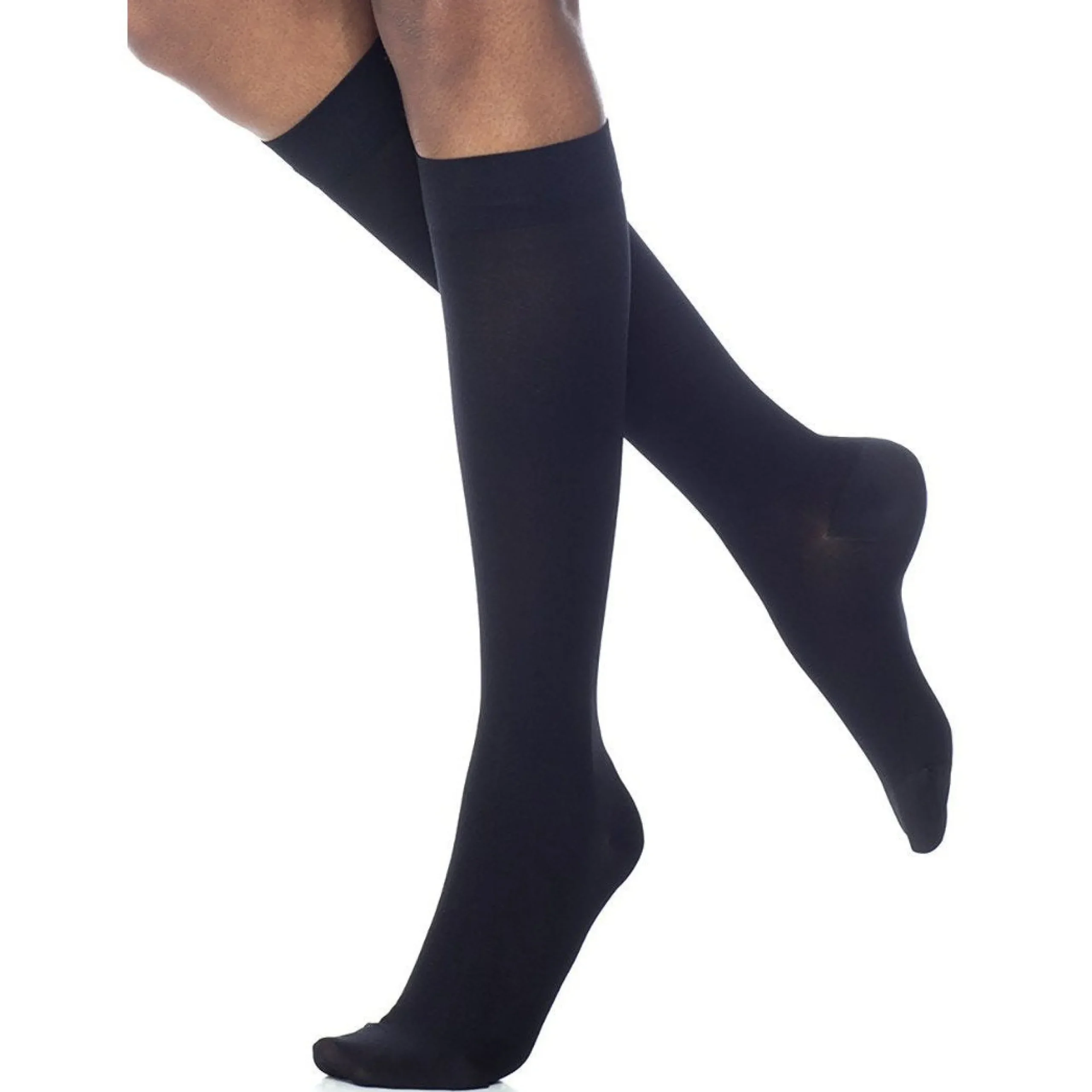 Dynaven Opaque Women's Knee High 20-30 mmHg w/ Silicone Top