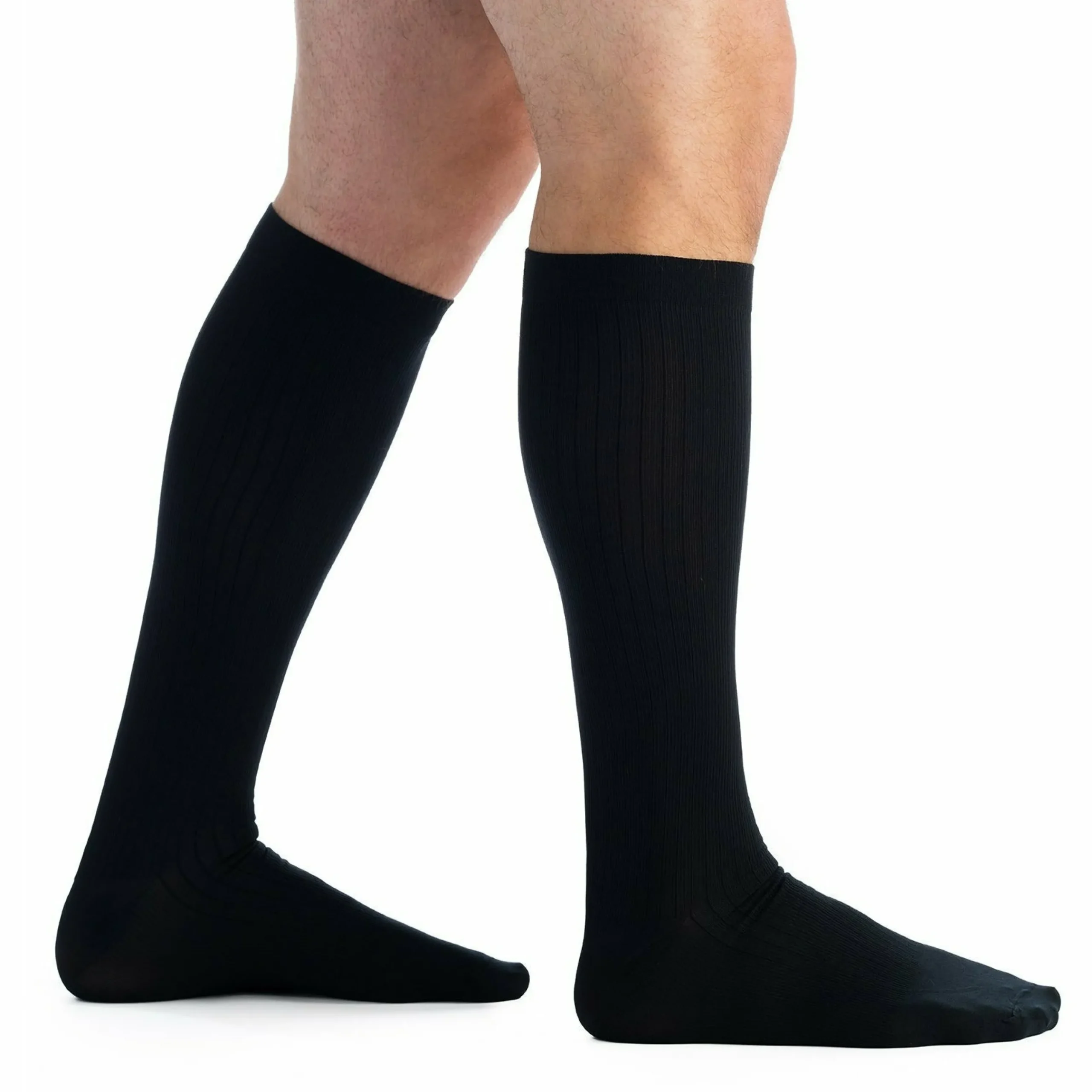 EvoNation Men's Classic Ribbed 20-30 mmHg Knee High