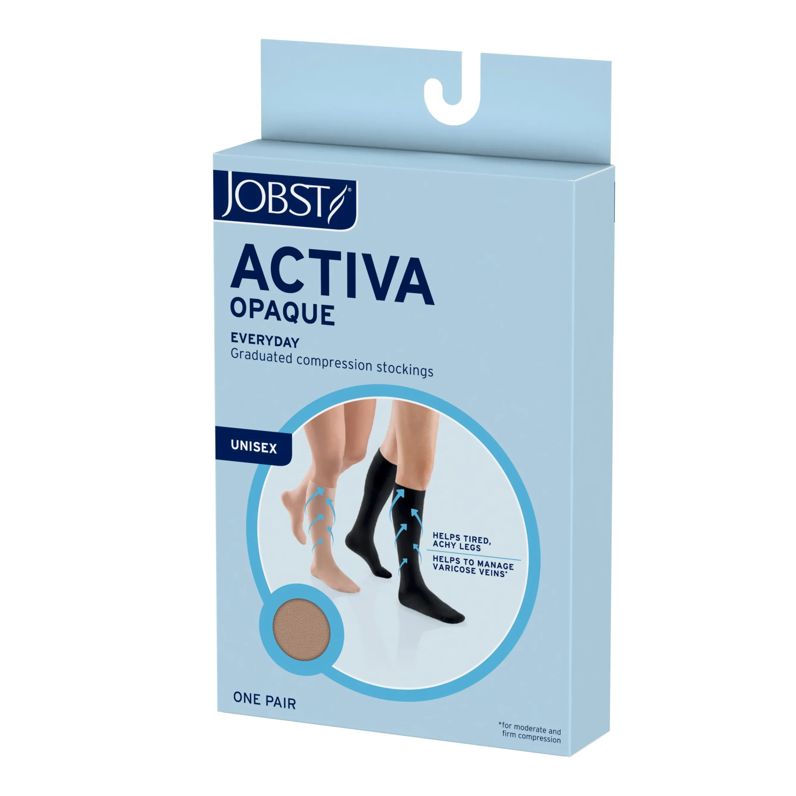 JOBST® ACTIVA Opaque Thigh High 15-20 mmHg w/ Silicone Dot Band