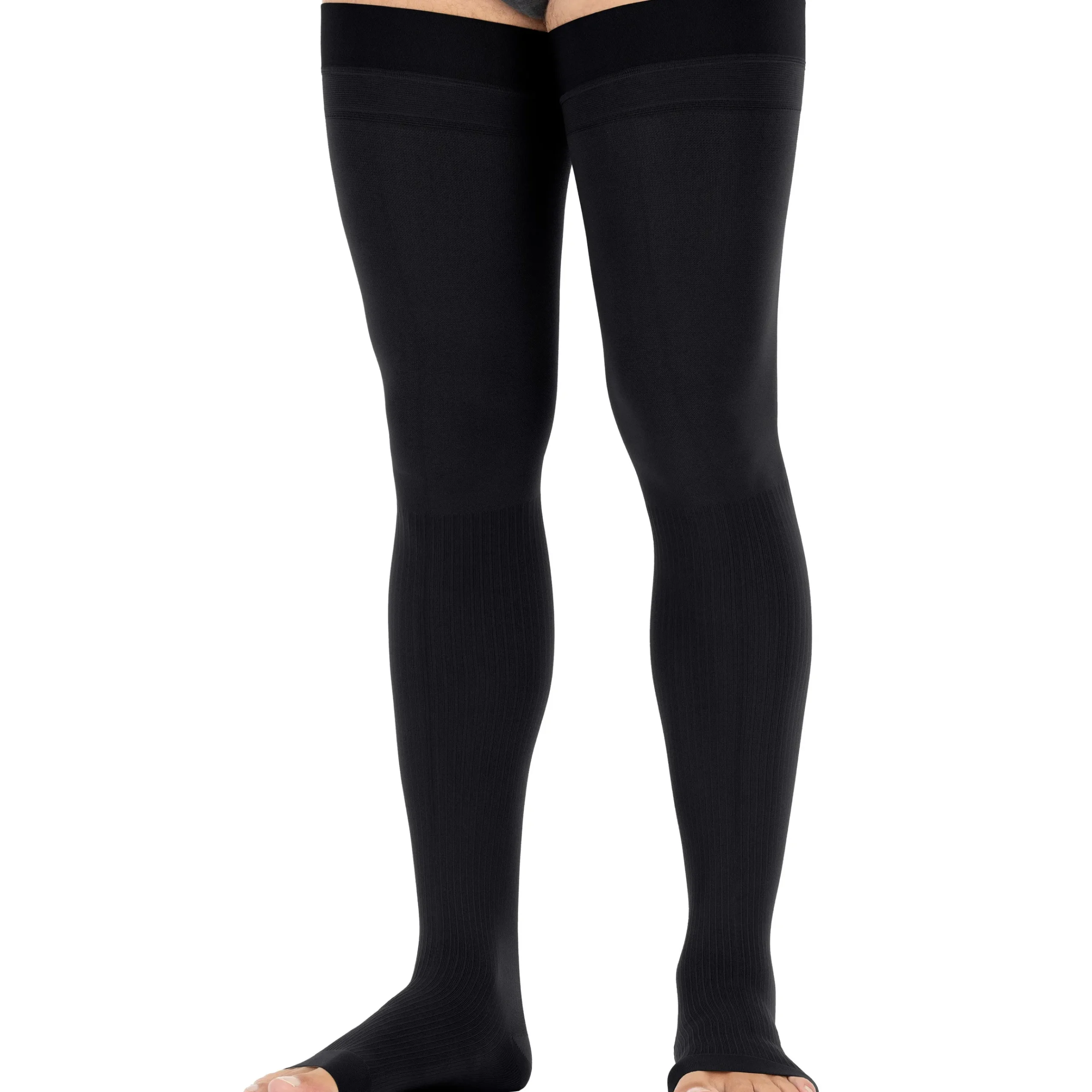 JOBST® forMen Thigh High w/ Micro Dotted Band 15-20 mmHg, Open Toe