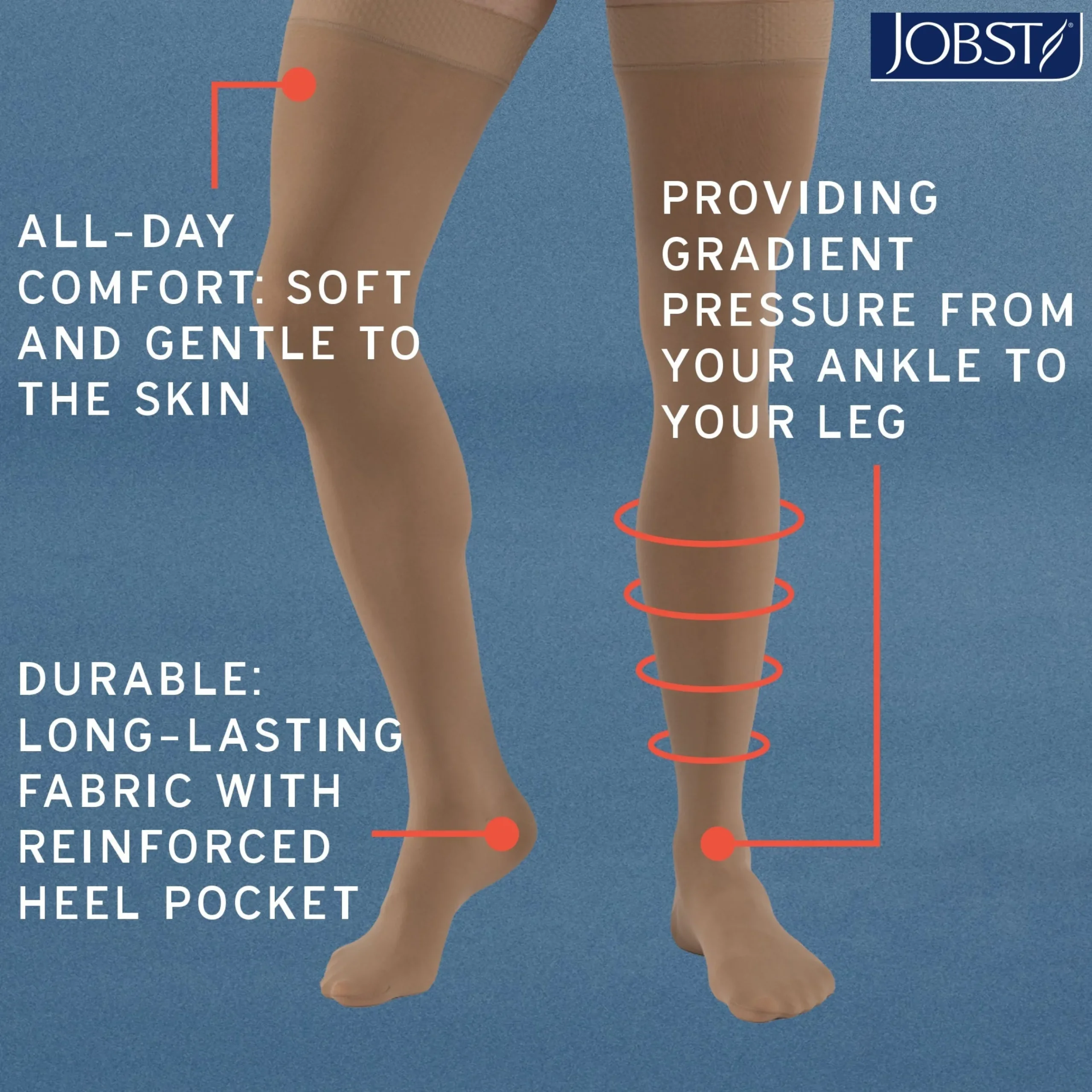 JOBST® Relief Thigh High 30-40 mmHg w/ Silicone Top Band