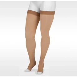 Juzo Basic Thigh High 20-30 mmHg, Open Toe w/ Silicone Top Band