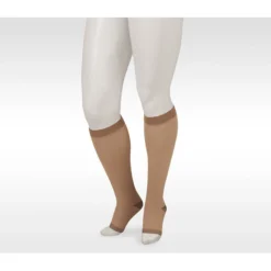 Juzo Soft Silver Knee High 20-30 mmHg w/ Silicone Band, Open Toe