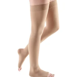 Mediven Comfort Thigh High 30-40 mmHg, Open Toe w/ Beaded Silicone Top Band