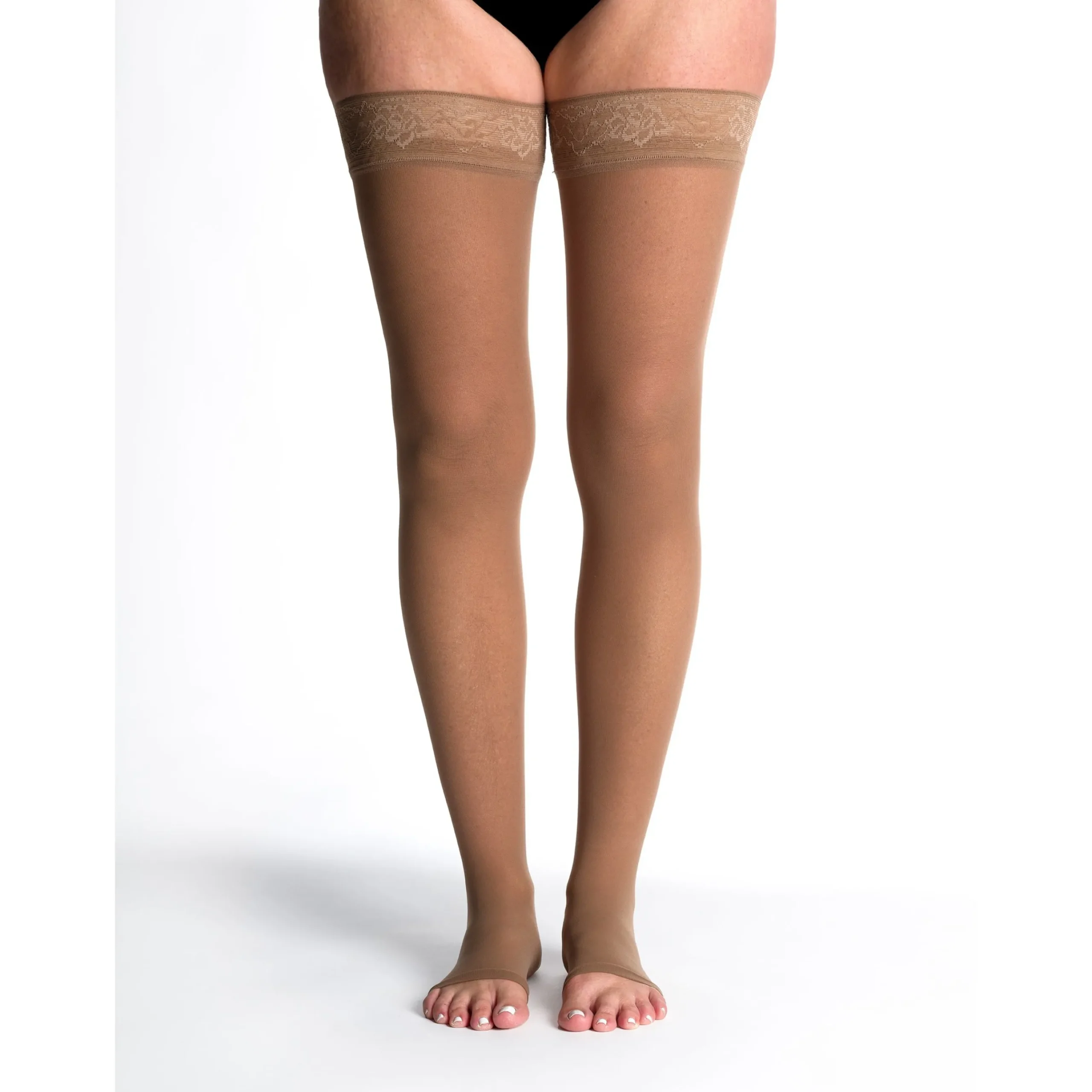 Sigvaris Sheer Women's Thigh High 20-30 mmHg, Open Toe