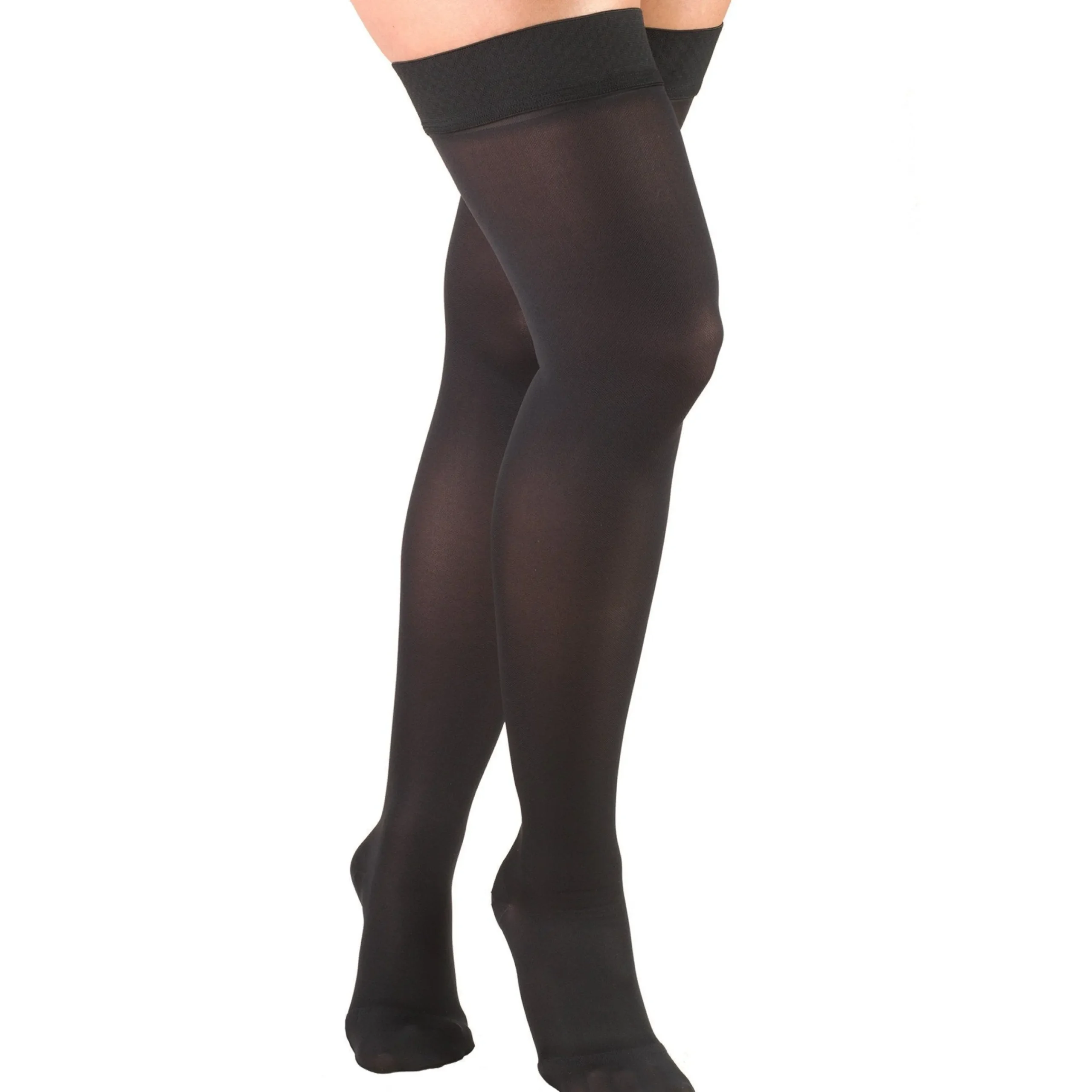 TRUFORM® Ladies Opaque Thigh High 15-20 mmHg w/ Silicone Dot