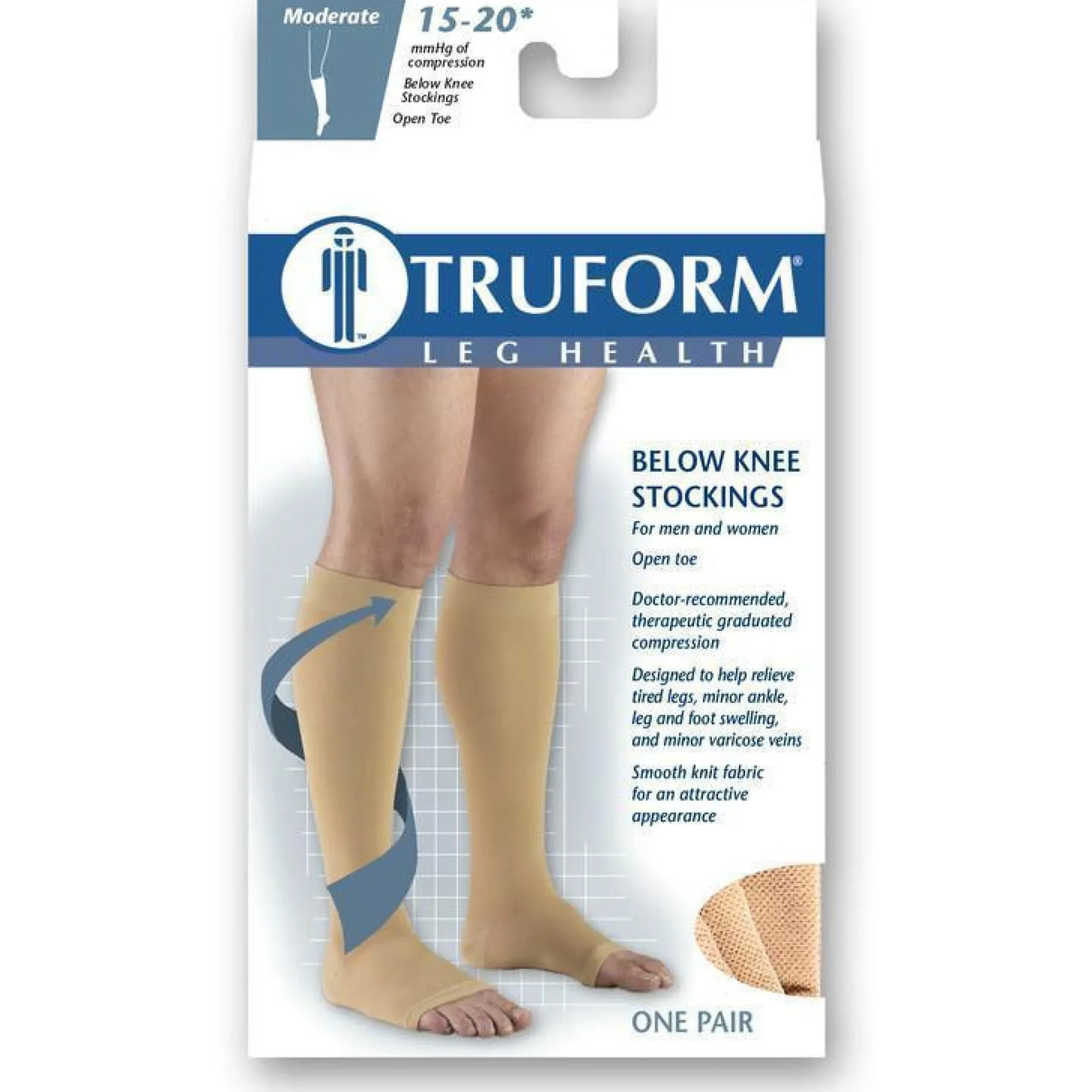 TRUFORM® 15-20 mmHg Knee High, Open Toe